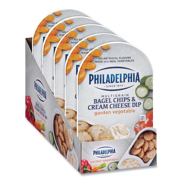 Kraft Multigrain Bagel Chips and Garden Veggie Cream Cheese Dip, 2.5 oz, PK5 62352